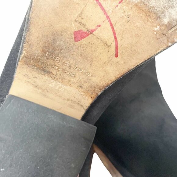 Rag & Bone Devon Black Suede Leather Ankle Bootie - Picture 10 of 11